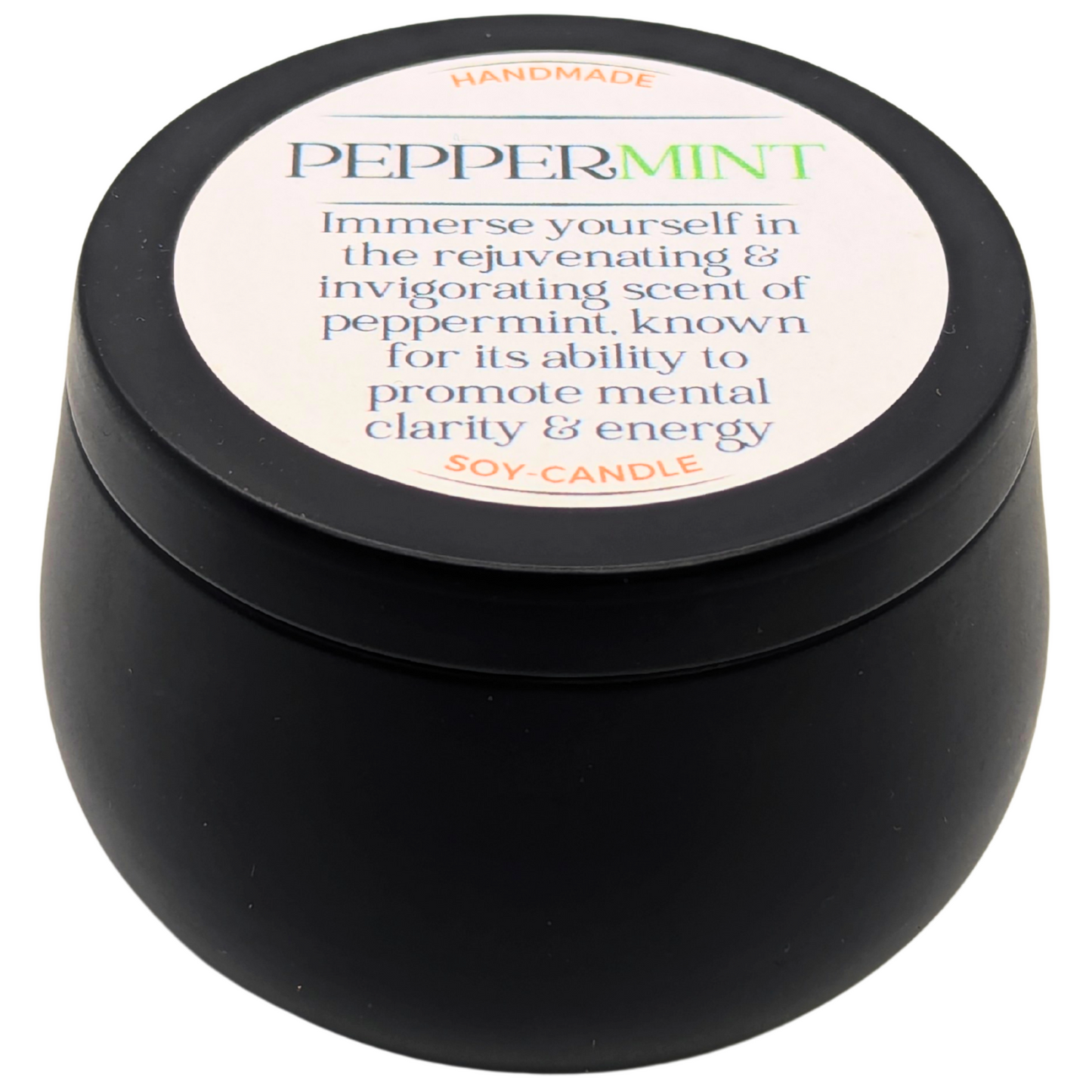 Peppermint Essential-Oil Tranquil Candle – 8 oz Soy Aromatherapy