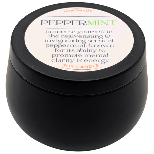 Peppermint Essential-Oil Tranquil Candle – 8 oz Soy Aromatherapy