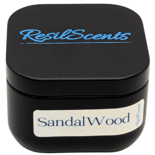 Sandalwood ResilMini Tin Candle – Warm & Earthy Aroma | A Cozy Spring Essential