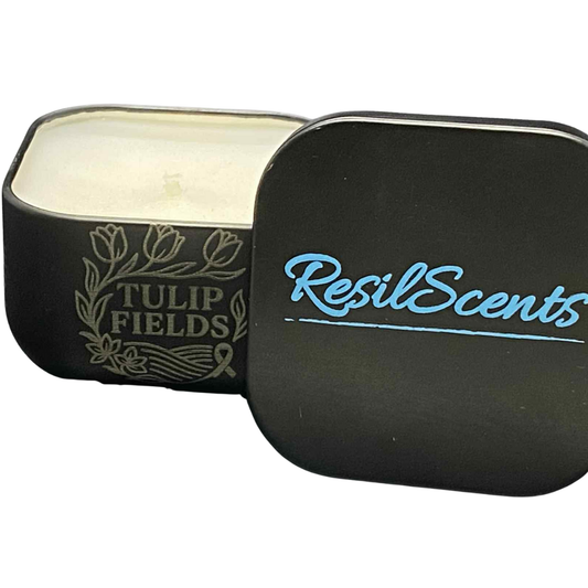 Tulip Fields ResilMini Tin Candle – Fresh & Uplifting Floral | A Lovely Spring Accent
