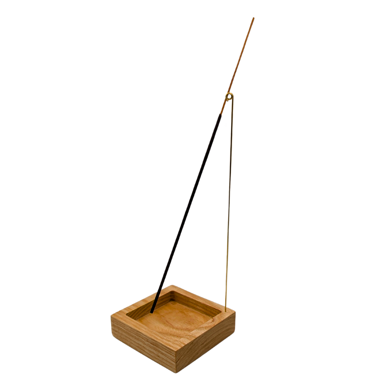 Inversion Ash Catcher – Crafted Wood & Brass Incense Stand | An Elegant Spring Accessory