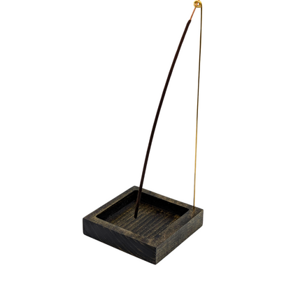 Inversion Ash Catcher – Crafted Wood & Brass Incense Stand | An Elegant Spring Accessory