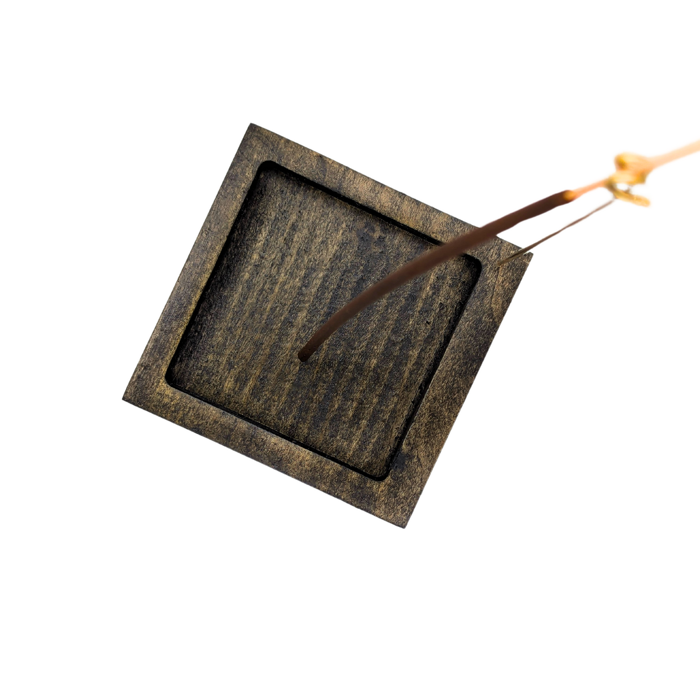 Inversion Ash Catcher – Crafted Wood & Brass Incense Stand | An Elegant Spring Accessory