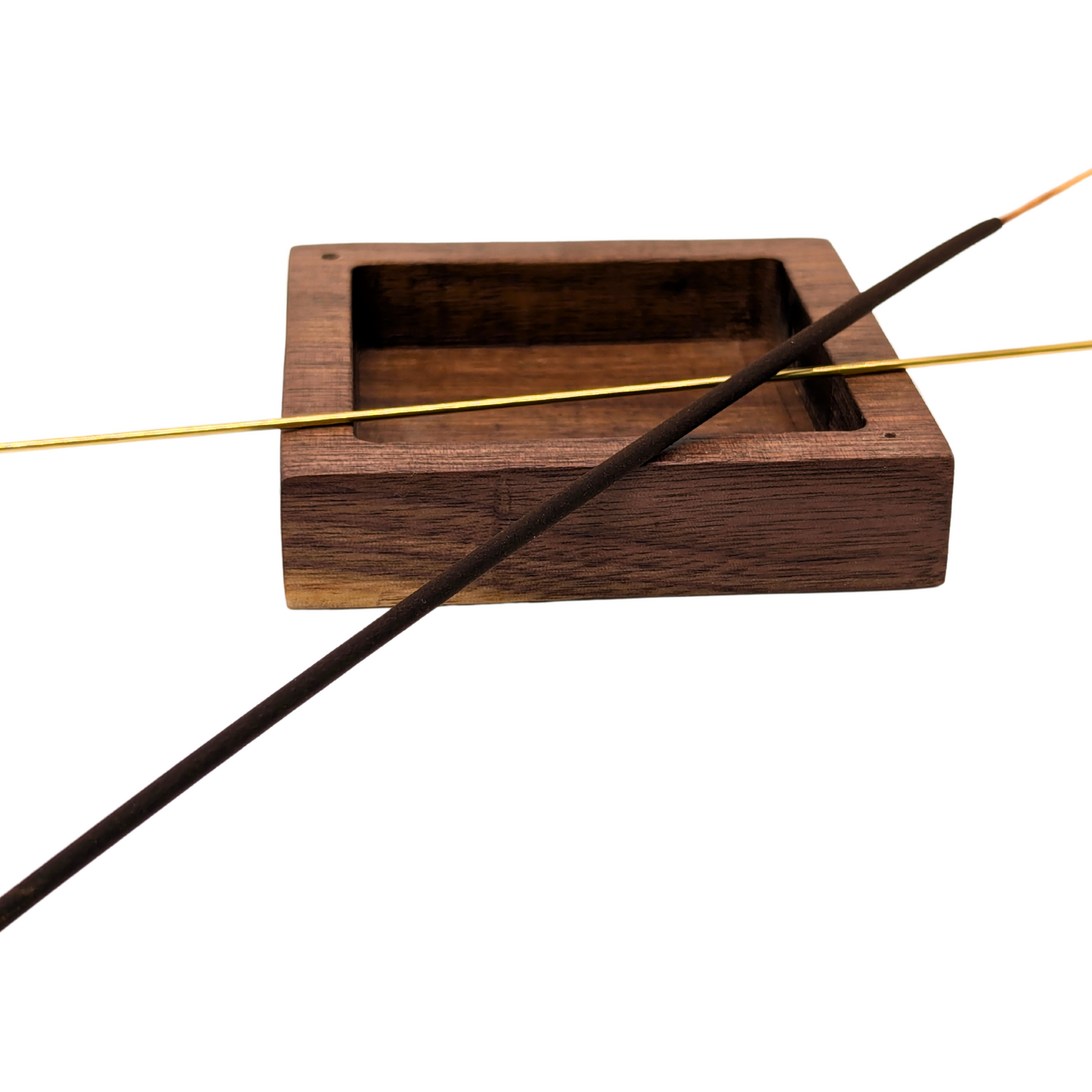 Inversion Ash Catcher – Crafted Wood & Brass Incense Stand | An Elegant Spring Accessory