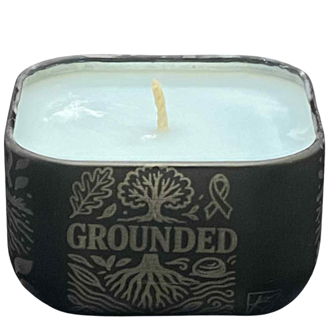 Grounded ResilMini Tin Candle – 2oz Soy Candle | Cedarwood & Amber