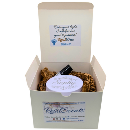 Sophy ResilDuo™ Bundle – Tranquil Candle (8oz) + Roll-On Oil | Diva-Type Signature Scent