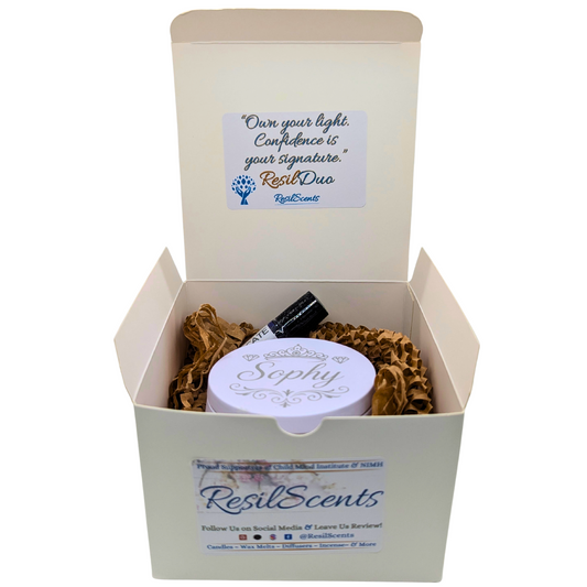 Sophy ResilDuo™ Bundle – Tranquil Candle (8oz) + Roll-On Oil | Diva-Type Signature Scent