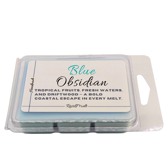 Blue Obsidian ResilMelt – 2.4oz Soy Wax Melts | Tropical Fruits & Driftwood