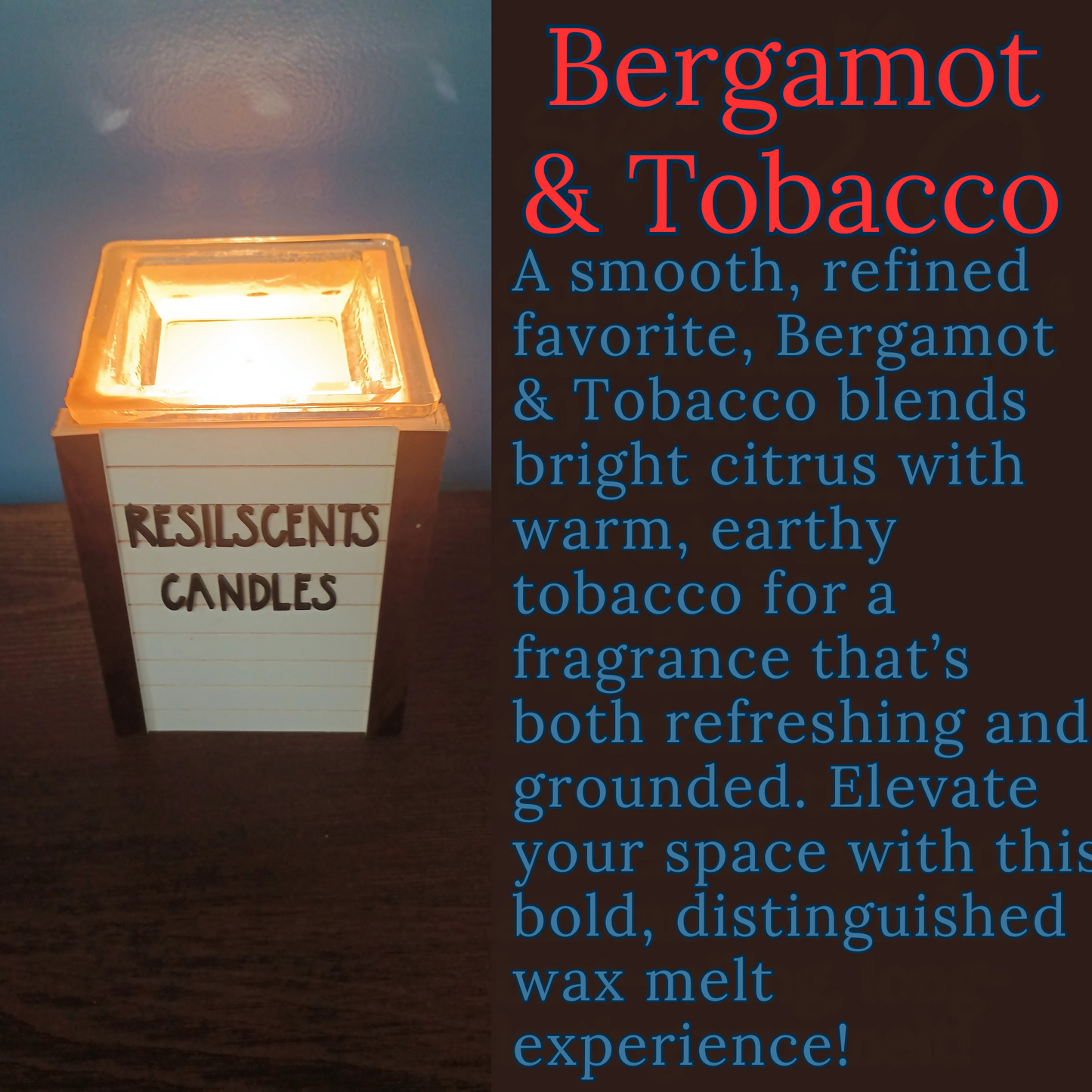 Bergamot & Ember ResilMelt – 2.4oz Soy Wax Melt