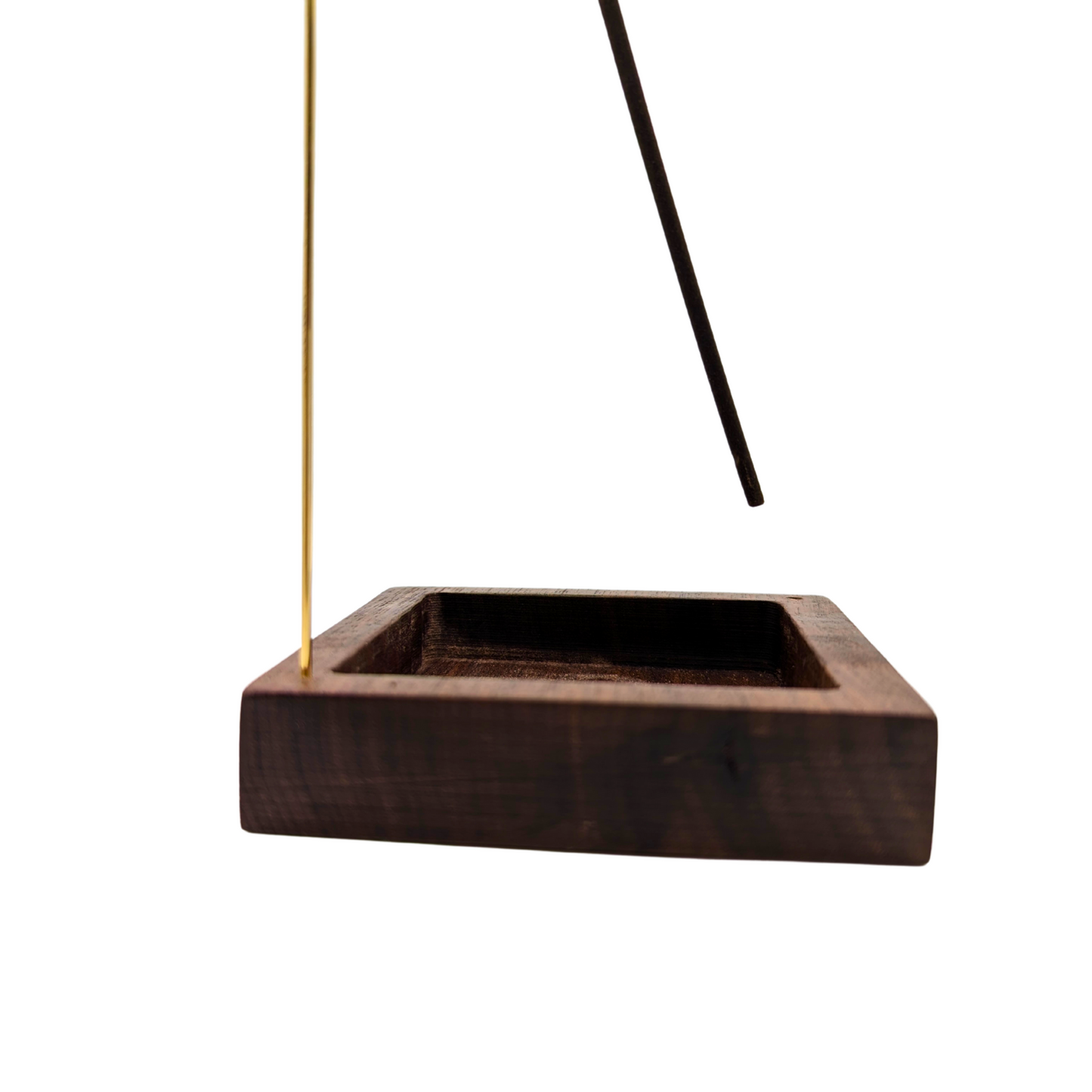 Inversion Ash Catcher – Crafted Wood & Brass Incense Stand | An Elegant Spring Accessory