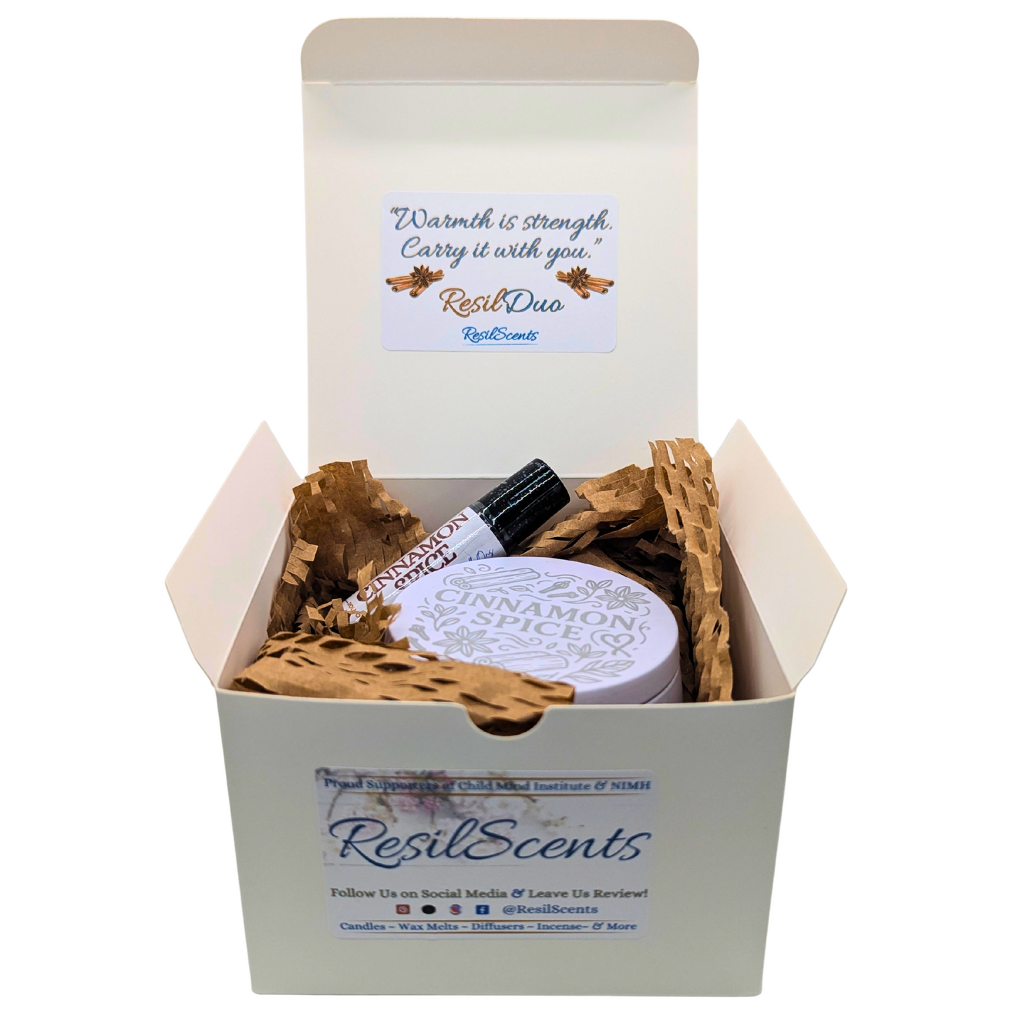 Cinnamon Spice ResilDuo™ Bundle – Tranquil Candle (8oz) + Roll-On Oil | Cozy Autumn Scent