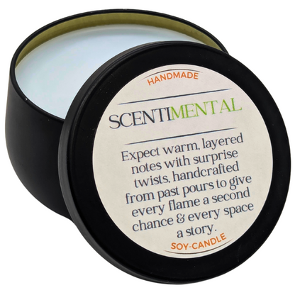 ScentiMental Serenity Candle – 4oz Reclaimed Soy Wax | One-of-a-Kind & Earth-Friendly