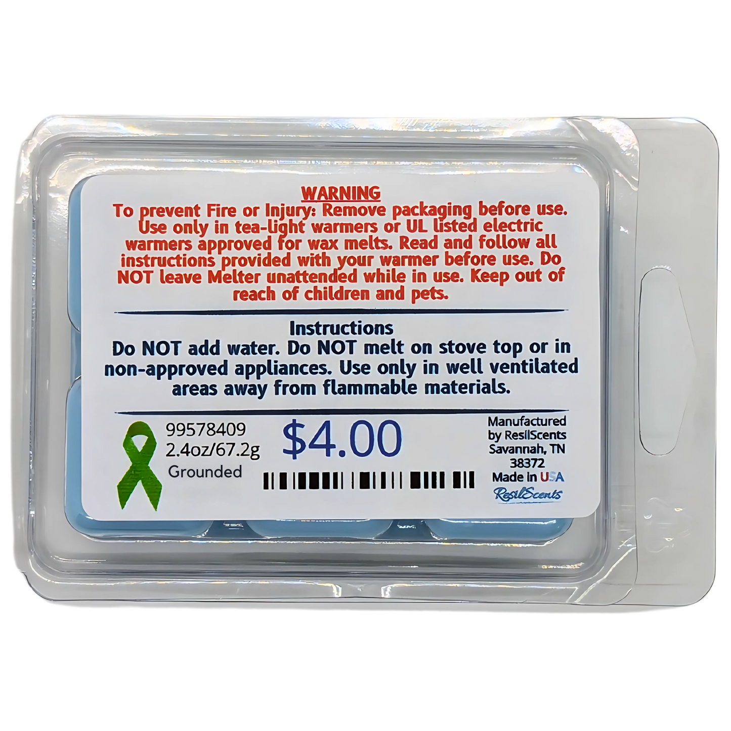 Grounded ResilMelt – 2.4oz Soy Wax Melts | Cedarwood, Amber & Sage