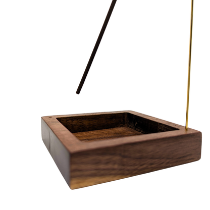 Inversion Ash Catcher – Crafted Wood & Brass Incense Stand | An Elegant Spring Accessory