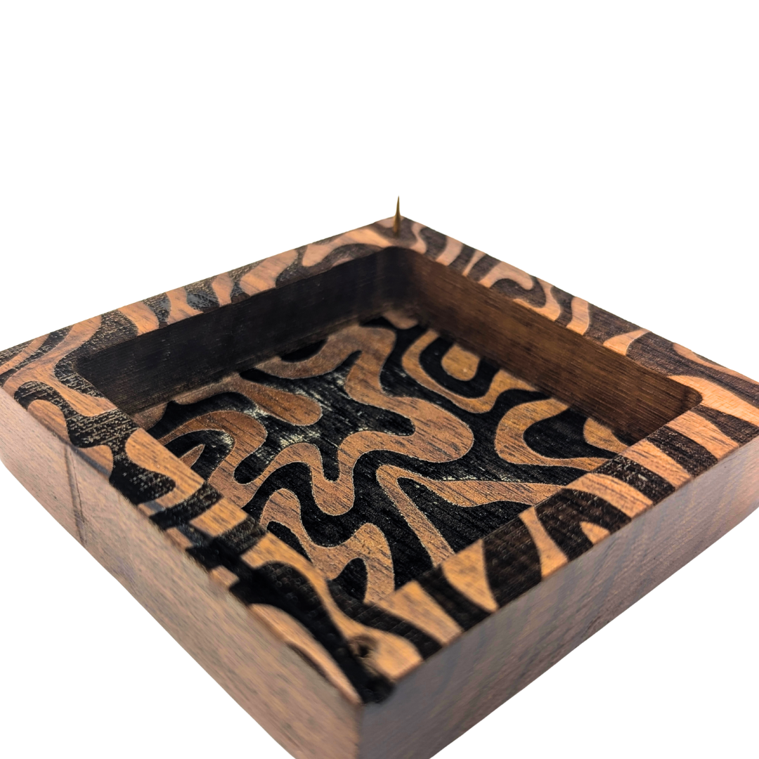 Inversion Ash Catcher – Crafted Wood & Brass Incense Stand | An Elegant Spring Accessory