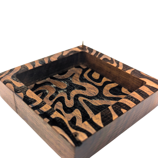 Inversion Ash Catcher – Crafted Wood & Brass Incense Stand | An Elegant Spring Accessory