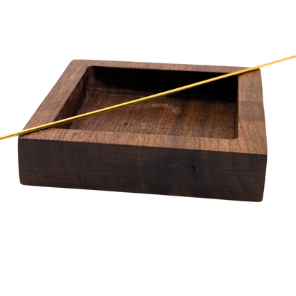 Inversion Ash Catcher – Crafted Wood & Brass Incense Stand | An Elegant Spring Accessory