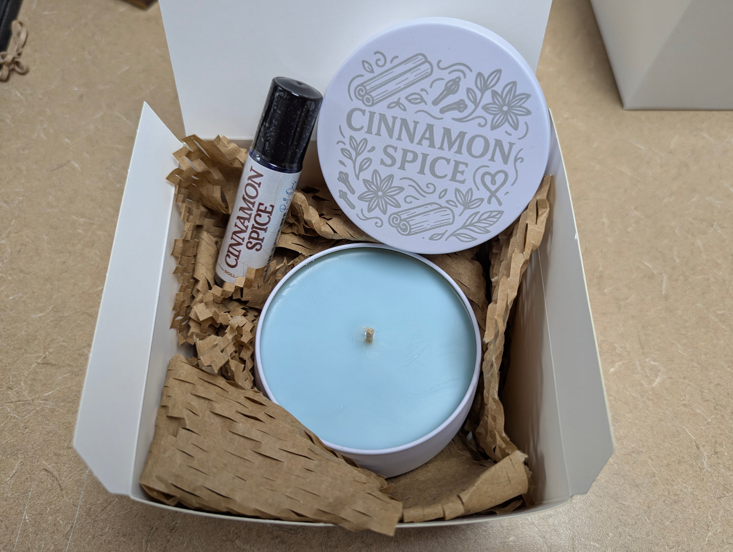 Cinnamon Spice ResilDuo™ Bundle – Tranquil Candle (8oz) + Roll-On Oil | Cozy Autumn Scent