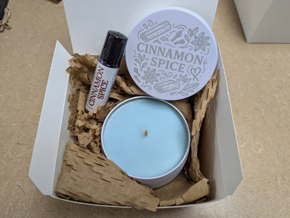 Cinnamon Spice ResilDuo™ Bundle – Tranquil Candle (8oz) + Roll-On Oil | Cozy Autumn Scent