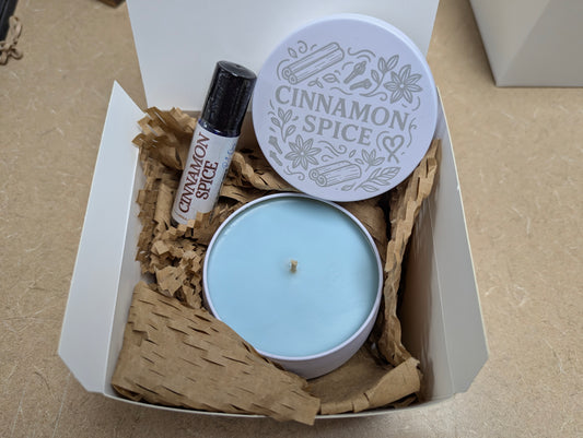 Cinnamon Spice ResilDuo™ Bundle – Tranquil Candle (8oz) + Roll-On Oil | Cozy Autumn Scent