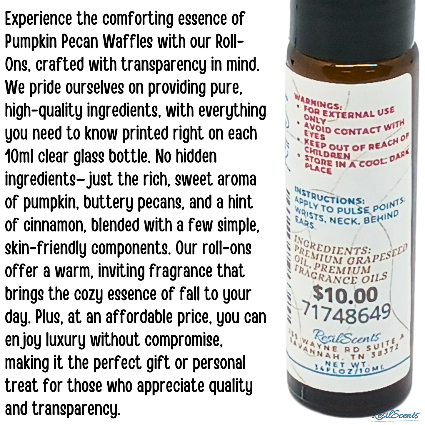 Pumpkin Pecan Waffles Roll-On Oil – Cozy Autumn Aroma | A Fun Twist for Spring