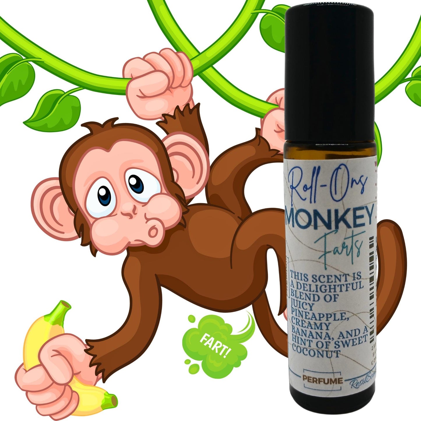 Monkey Farts Roll‑On Oil | Fun & Fruity Scent | ResilScents®
