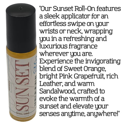 Sunset Roll-On Oil – Sweet Orange, Pink Grapefruit, Leather, Sandalwood | A Refreshing Spring Blend