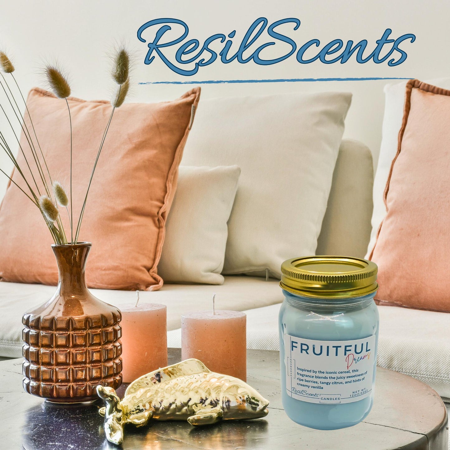Fruitful Dreams Peace Candle – Fruity Cereal Scent | 60-70 Hours Burn | Springtime Fun