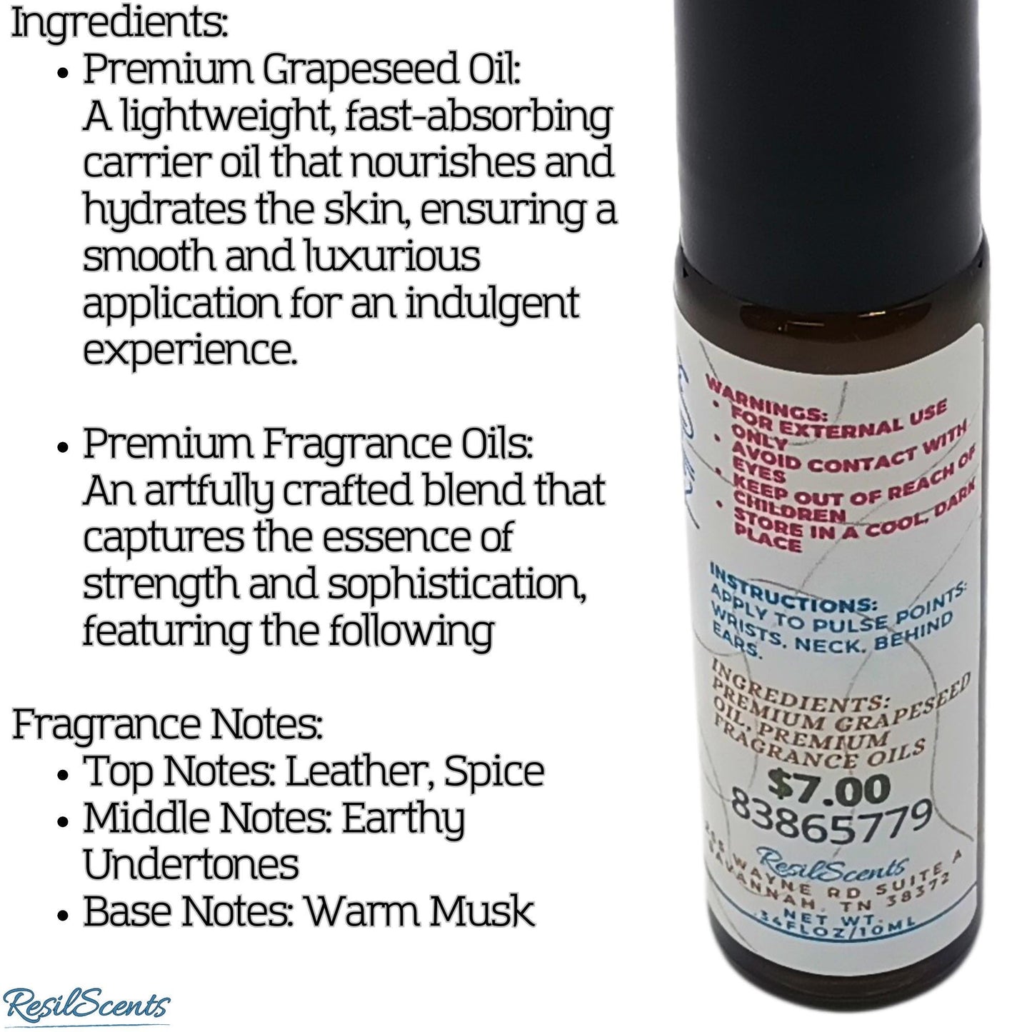Leather Roll-On Oil – Luxurious Fragrance | Long-Lasting Scent | Perfect for Spring