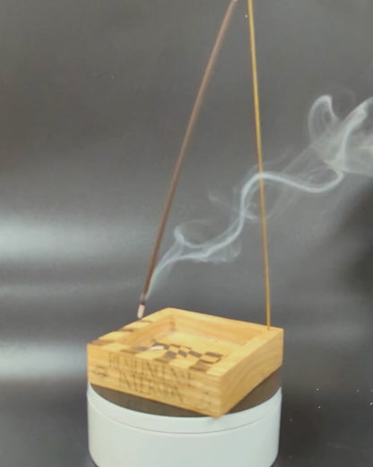 Inversion Ash Catcher – Crafted Wood & Brass Incense Stand | An Elegant Spring Accessory